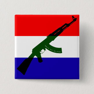 Bóton Quadrado 5.08cm Nederlandse vlag met AK47
