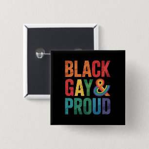 Bóton Quadrado 5.08cm Negros Gays e Orgulhosos LGBTQ Negros Queer