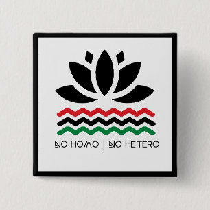 Bóton Quadrado 5.08cm Nenhum homo nenhum botão de Hetero