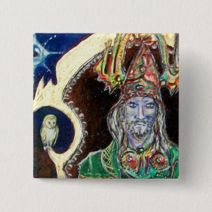 Bóton Quadrado 5.08cm NEUROMANCER, vermelho azul