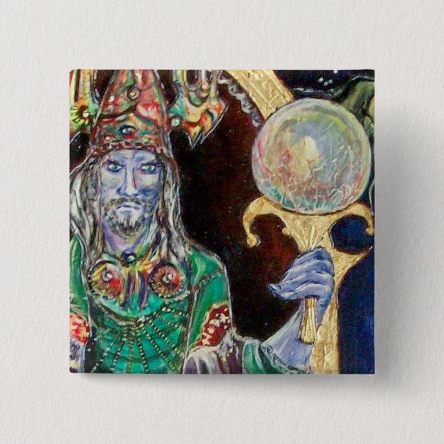 Bóton Quadrado 5.08cm NEUROMANCER, vermelho azul (Frente)