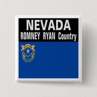 Bóton Quadrado 5.08cm NEVADA é botão do país de Romney Ryan
