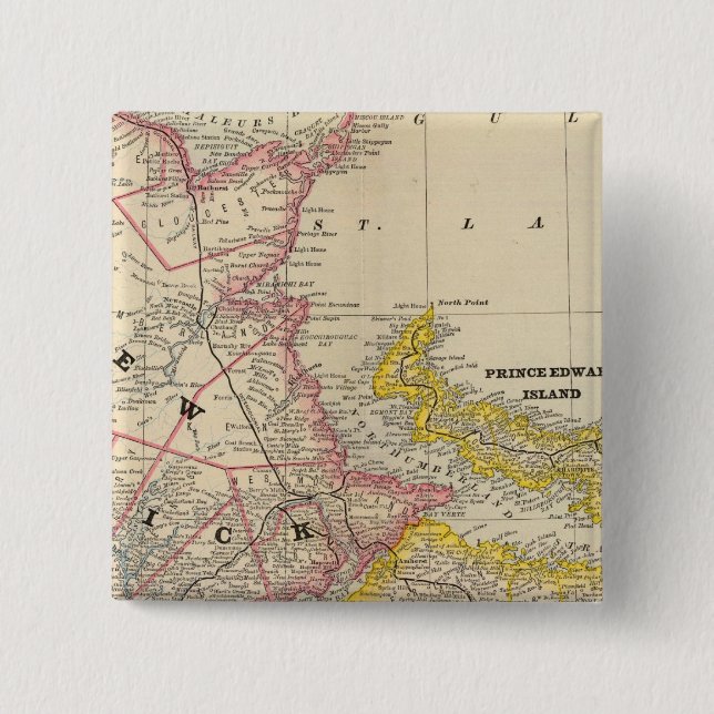 Bóton Quadrado 5.08cm New Brunswick, Nova Escócia (Frente)