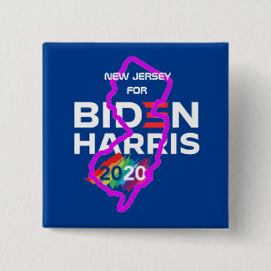 Bóton Quadrado 5.08cm New Jersey para Biden Harris 2020