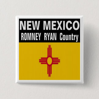 Bóton Quadrado 5.08cm NEW MEXICO é botão do país de Romney Ryan