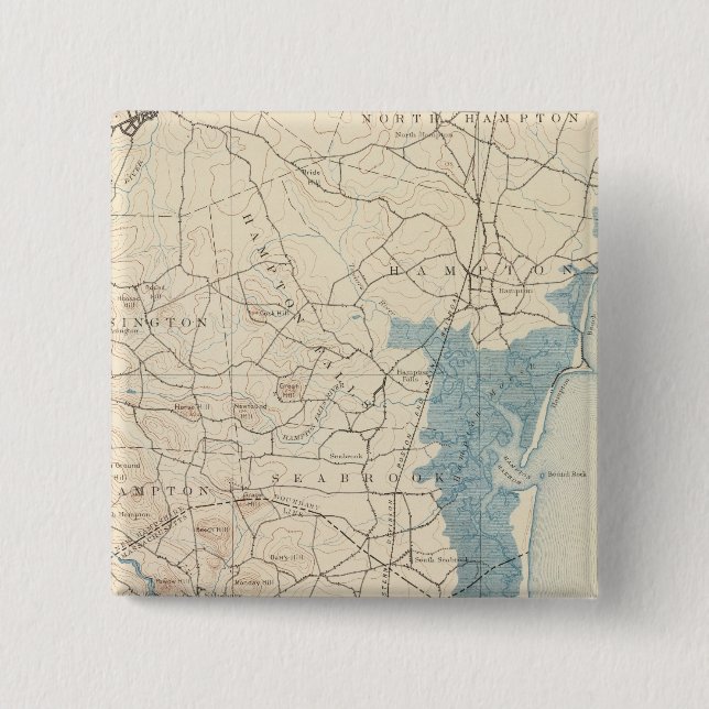 Bóton Quadrado 5.08cm Newburyport, Massachusetts (Frente)