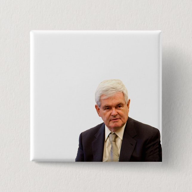 Bóton Quadrado 5.08cm Newt Gingrich - Escreva seu próprio texto (Frente)