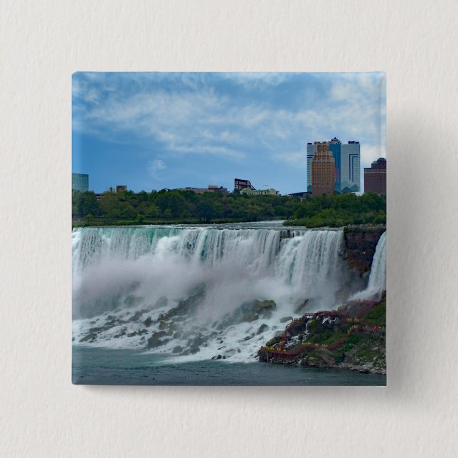 Bóton Quadrado 5.08cm Niagara Cai no Botão Lateral Canadense (Frente)