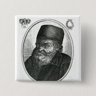 Bóton Quadrado 5.08cm Nicolas Flamel gravado por Balthazar Moncornet