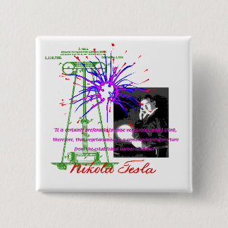 Bóton Quadrado 5.08cm Nikola Tesla