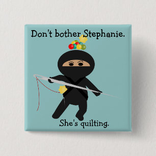 Bóton Quadrado 5.08cm Ninja com Agulha de costura