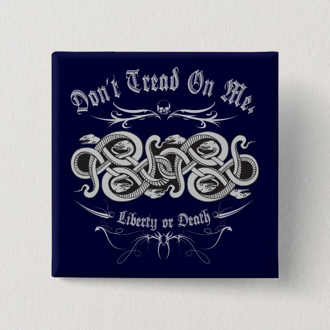 Bóton Quadrado 5.08cm Nó do cobra de DTOM (Frente)