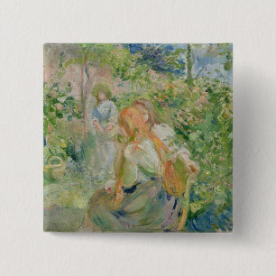 Bóton Quadrado 5.08cm No jardim na Roche-Placa, 1894