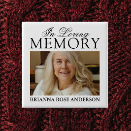 Bóton Quadrado 5.08cm No Loving Memory Funeral Photo