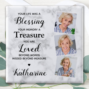 Bóton Quadrado 5.08cm No Loving Memory Memorial Sympathory 3 Photo Funer