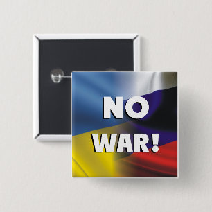 Bóton Quadrado 5.08cm No war between Russia and Ukraine. Button