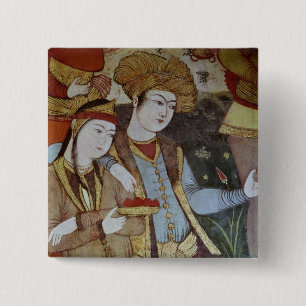 Bóton Quadrado 5.08cm Nobres na corte de Shah Abbas mim