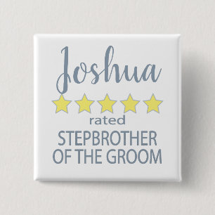 Bóton Quadrado 5.08cm Noiva & Corte de Honra 5 Estrelas Madrasta do Noiv