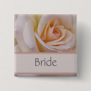 Bóton Quadrado 5.08cm Noiva do pêssego que Wedding o PIn