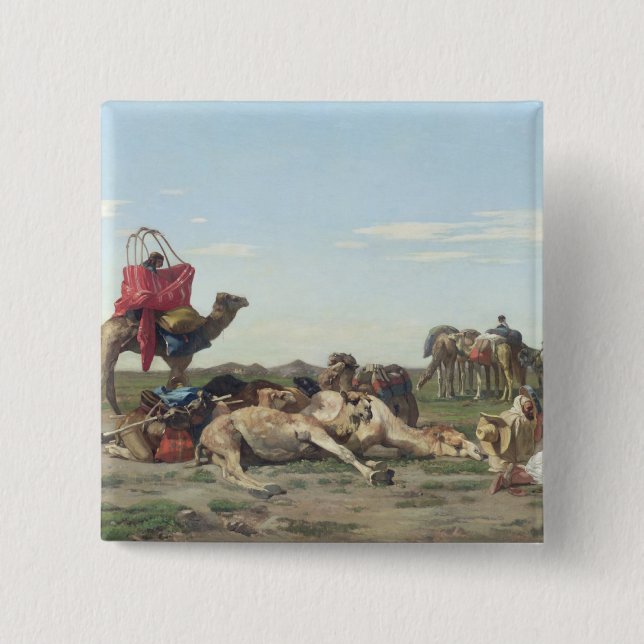 Bóton Quadrado 5.08cm Nómadas no deserto, 1861 (Frente)