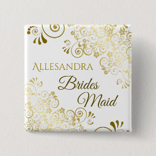 Bóton Quadrado 5.08cm Nome de etiqueta de ponte de ponte de filigree Dou