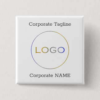 Bóton Quadrado 5.08cm Nome do logotipo corporativo Promocional do slogan