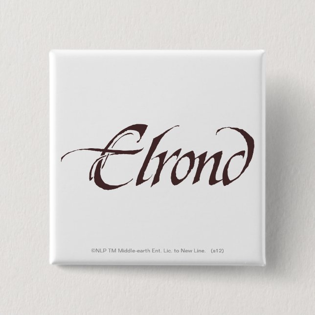 Bóton Quadrado 5.08cm Nome ELROND™ Sólido (Frente)