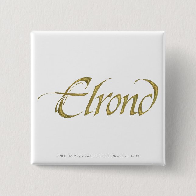 Bóton Quadrado 5.08cm Nome ELROND™ Texturizado (Frente)