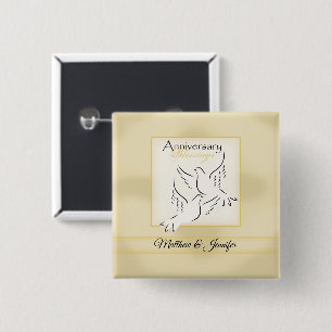 Bóton Quadrado 5.08cm Nome Personalizado, Abençoações do Aniversário