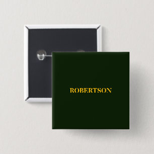 Bóton Quadrado 5.08cm Nome personalizado minimalista verde
