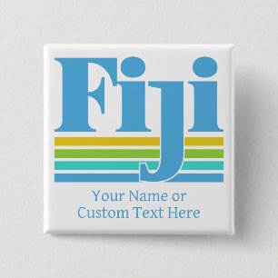 Bóton Quadrado 5.08cm Nome Personalizado / Texto Fiji