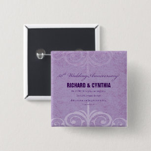 Bóton Quadrado 5.08cm Nomes feitos sob encomenda, 50th aniversário de