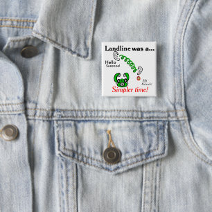 Bóton Quadrado 5.08cm Nomes Personalizados de Telefones Landline Humorí