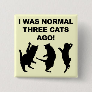 Bóton Quadrado 5.08cm Normal Há Três Gatos Engraçados Crachá