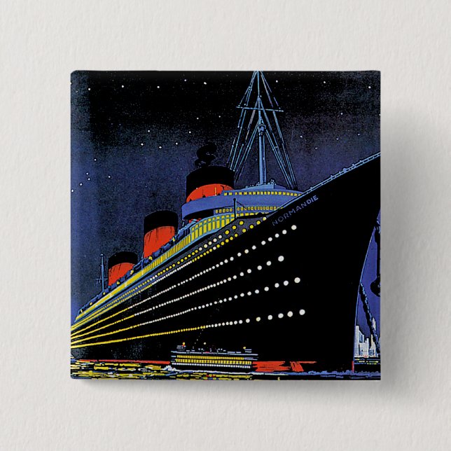 Bóton Quadrado 5.08cm Normandie na noite (Frente)