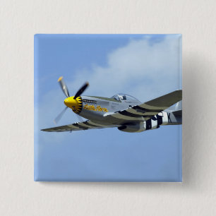Bóton Quadrado 5.08cm North American P-51D Mustang, Little Horse