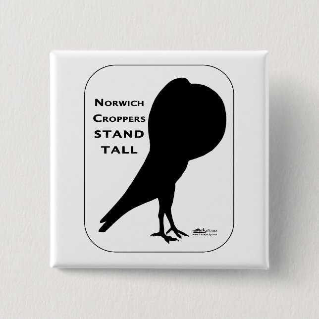 Bóton Quadrado 5.08cm Norwich Croppers Stand Tall (Frente)