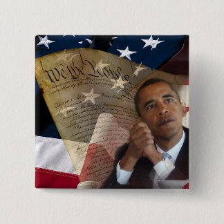 Bóton Quadrado 5.08cm Nós as pessoas… de Barack Obama & a constituição