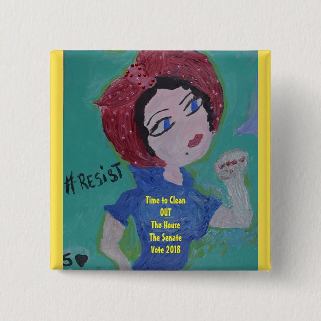 Bóton Quadrado 5.08cm Nós podemos fazê-lo! (Frente)