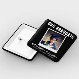 Bóton Quadrado 5.08cm Nossa Foto Instantânea de Graduado | Graduação