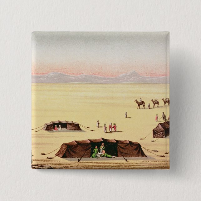 Bóton Quadrado 5.08cm Nosso acampamento do deserto (Frente)