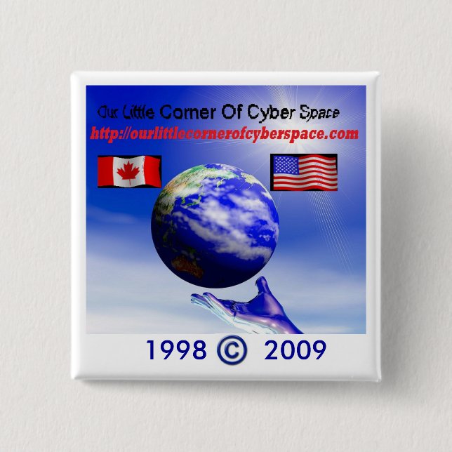 Bóton Quadrado 5.08cm Nosso botão de canto pequeno (Frente)