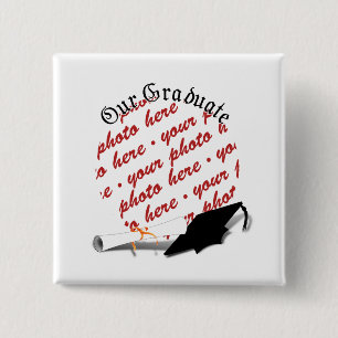 Bóton Quadrado 5.08cm "Nosso Formando" com Boné e Quadro de Fotos para 