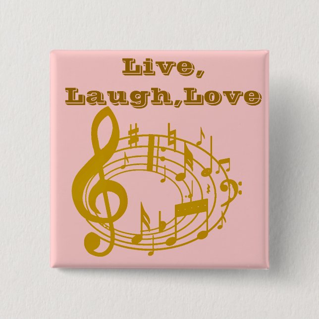 Bóton Quadrado 5.08cm Notas Douradas_ (Frente)