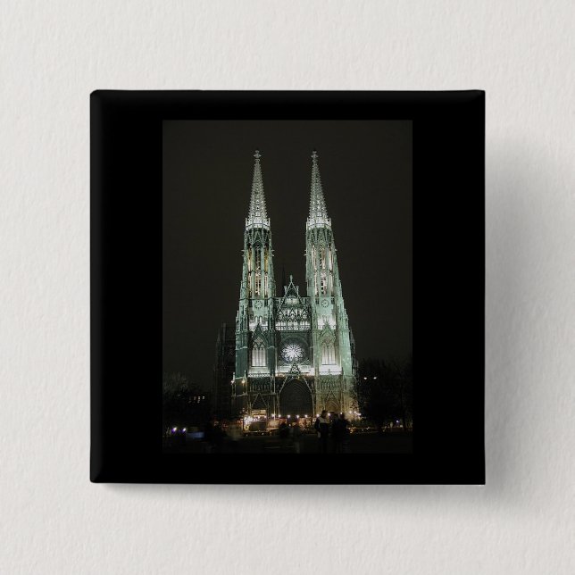 Bóton Quadrado 5.08cm Notre Dame Church (Frente)