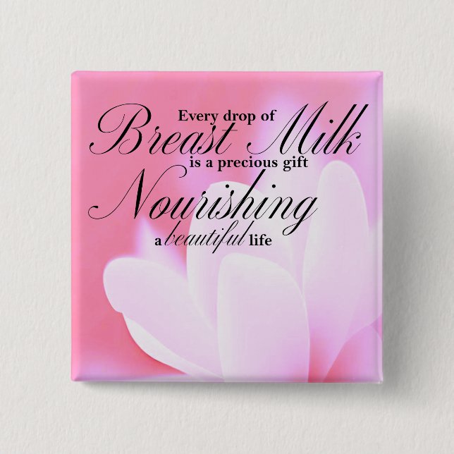 Bóton Quadrado 5.08cm Nourando Cota de Aleitamento (Frente)