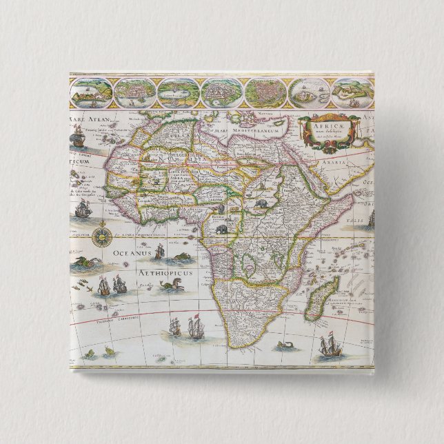 Bóton Quadrado 5.08cm Nova de África, c.1617 (Frente)