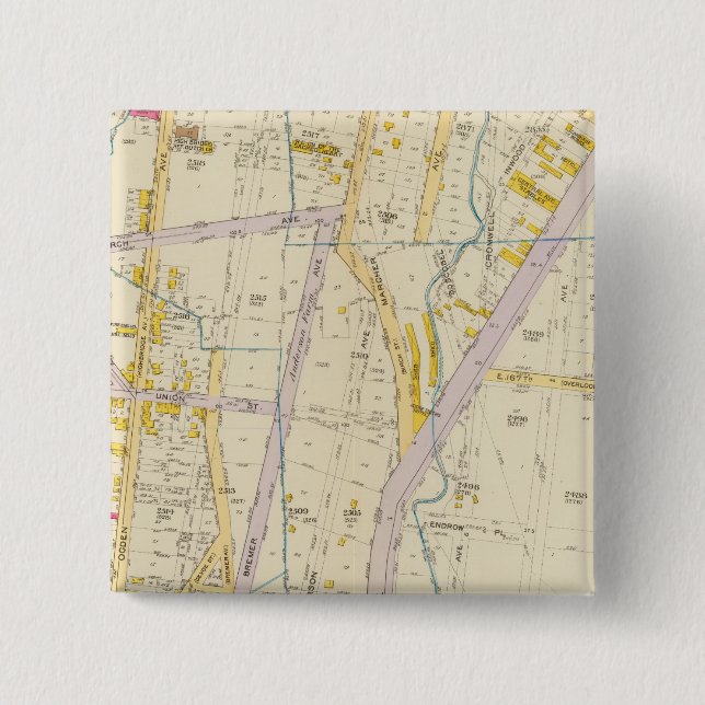 Bóton Quadrado 5.08cm Nova Iorque 10 (Frente)