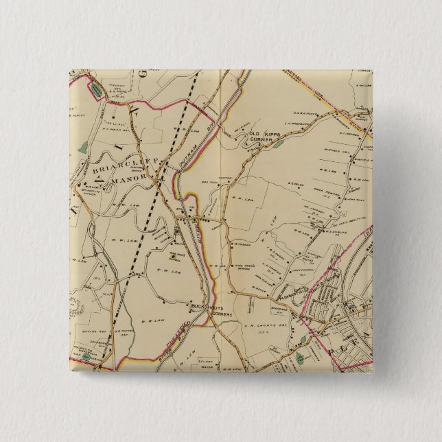 Bóton Quadrado 5.08cm Nova Iorque 4 norte (Frente)