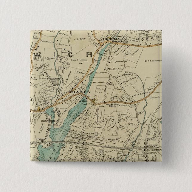 Bóton Quadrado 5.08cm Nova Iorque 7 norte (Frente)